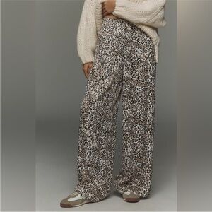 Maeve Anthropologie Leopard Print Wide Leg Viscose Pants